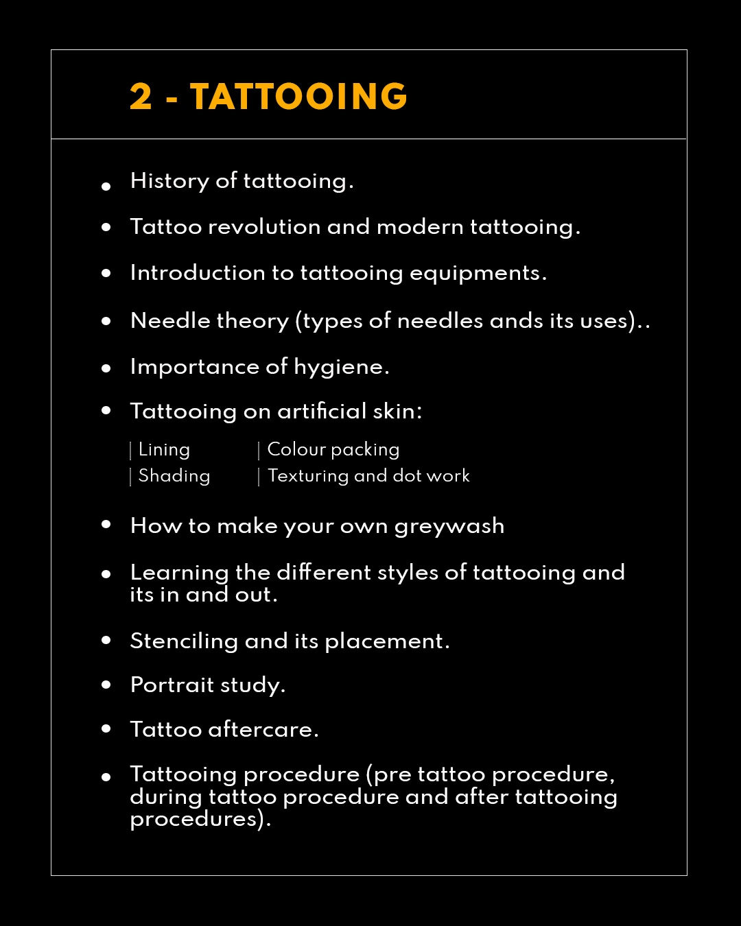 Full Tattooing Course - Tayla'd Aesthetics